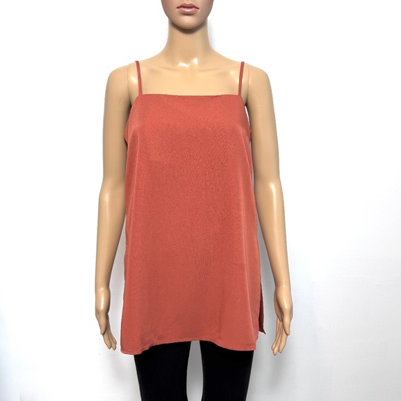 NWT Wayf Women's Terracotta Tank Top Tunic Style Size S Adjustable Straps - Picture 1 of 8